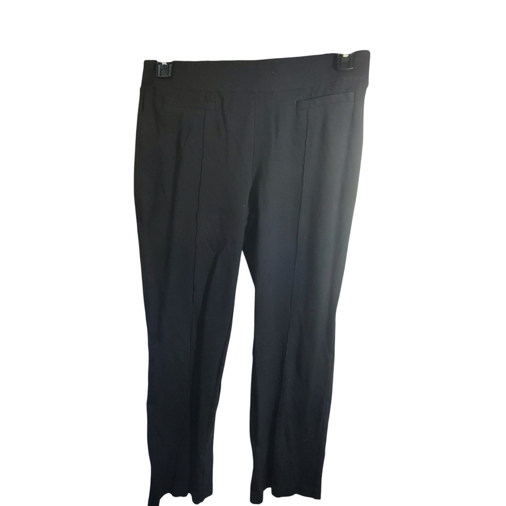 Cato Classic Womens Black Pull On Stretch Ponte Knit Pants Petite Medium MP